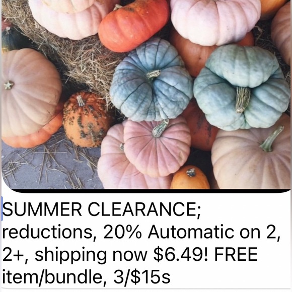 20% SUMMER SALE: Reductions, 3/$15s,$6.49 shipping, 20% Autom 2, 2+, FREE items - Picture 1 of 16